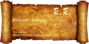 Rötzer Rózsa névjegykártya